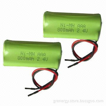 NiMH Battery Packs with AAA 4.8V Nominal Voltage, 800mAh Capacity